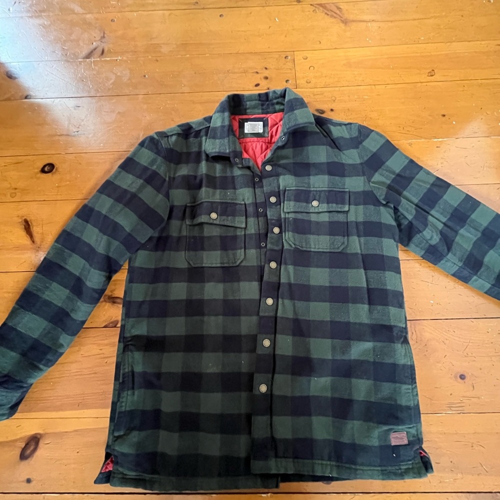 L.L. Bean Black, green and orange Quilted Jacket